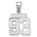 14kw Small Polished Number 93 Charm