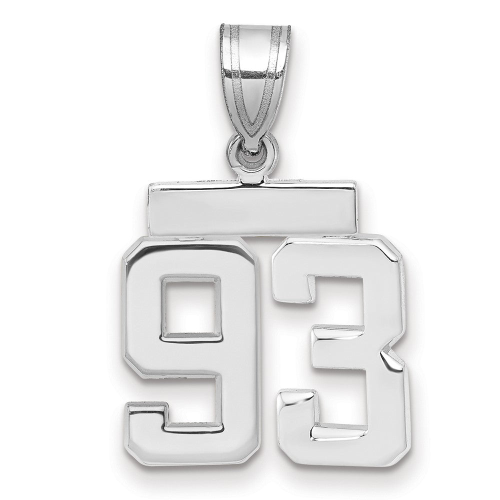 14kw Small Polished Number 93 Charm