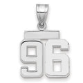14kw Small Polished Number 96 Charm
