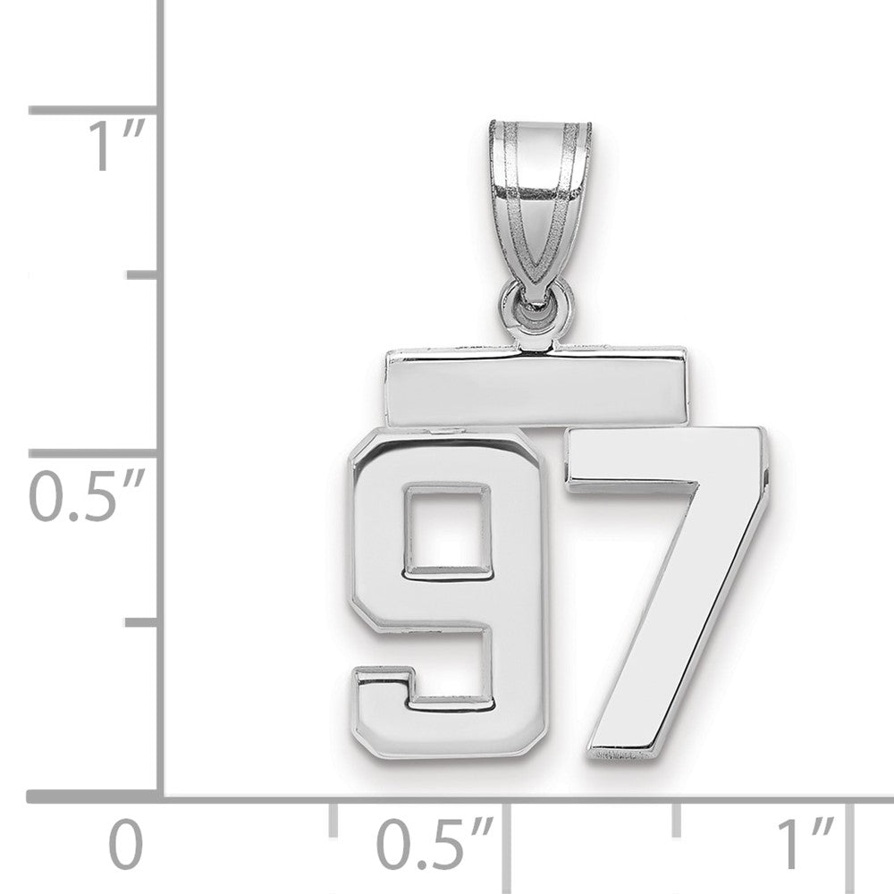 14kw Small Polished Number 97 Charm