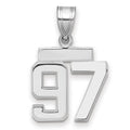 14kw Small Polished Number 97 Charm