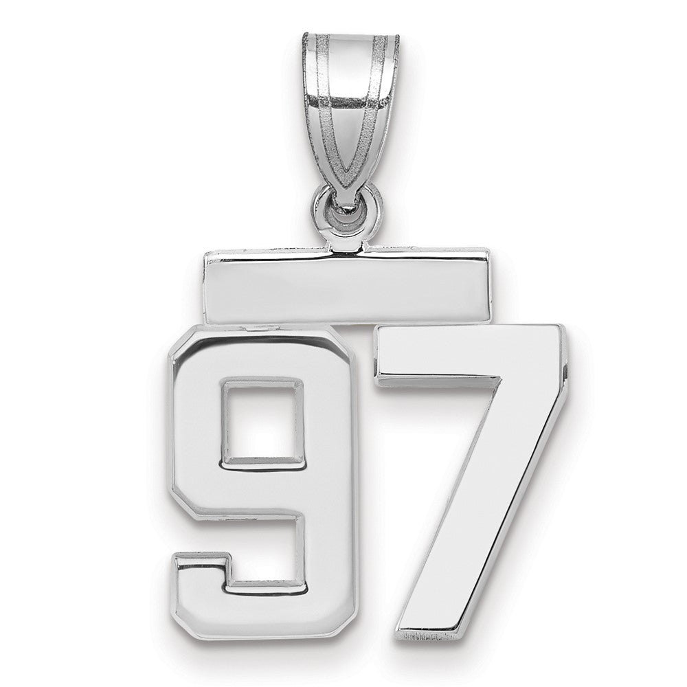 14kw Small Polished Number 97 Charm