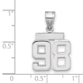 14kw Small Polished Number 98 Charm