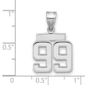 14kw Small Polished Number 99 Charm