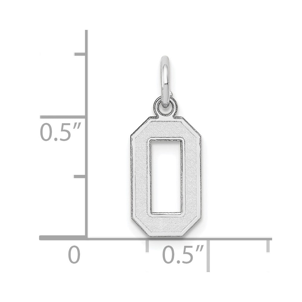 14kw Small Satin Number 0 Charm