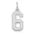 14kw Small Satin Number 6 Charm