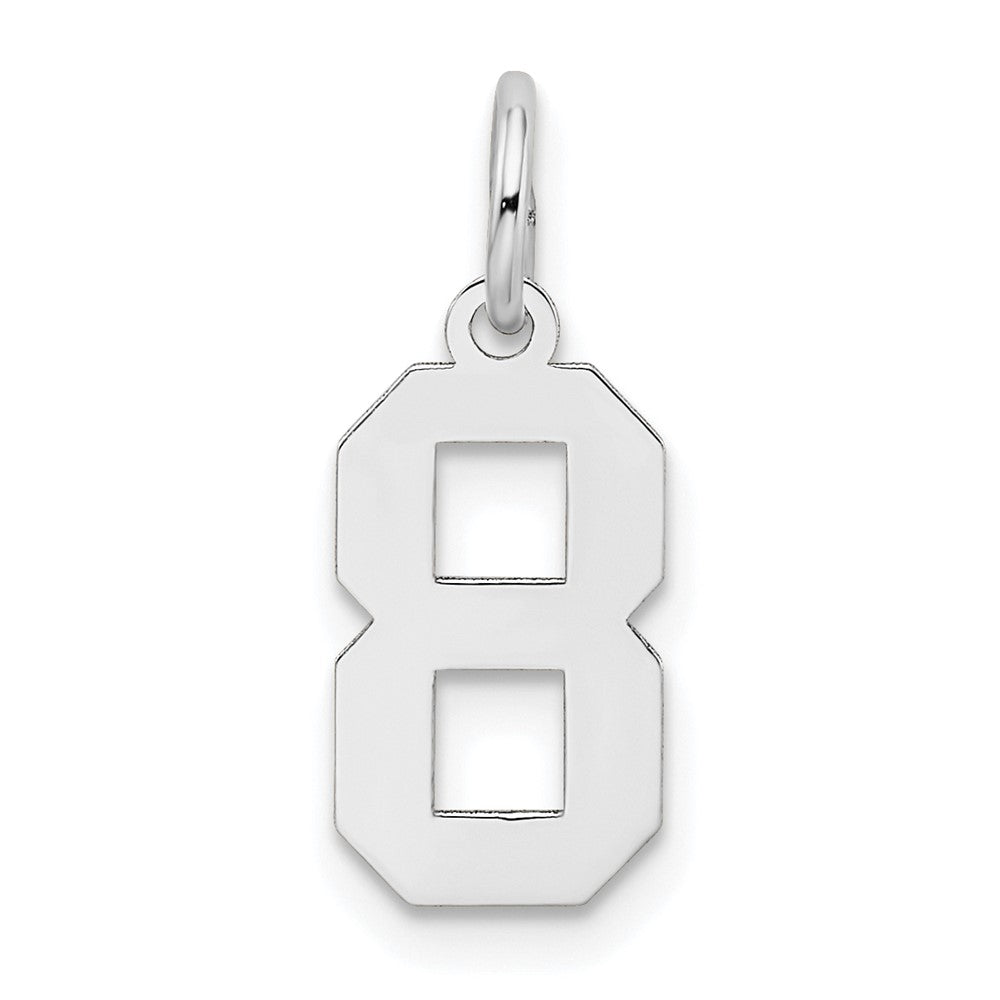 14kw Small Satin Number 8 Charm