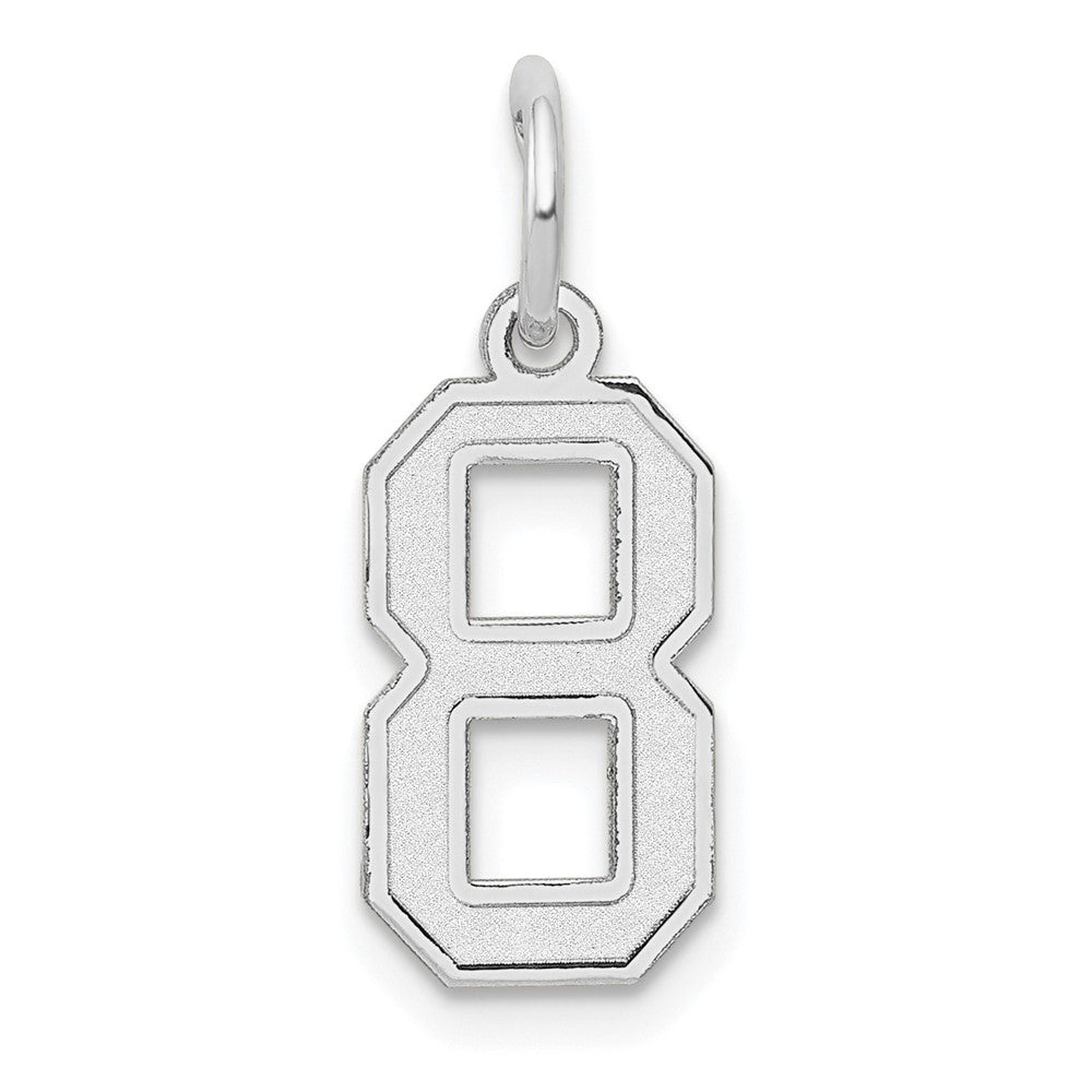 14kw Small Satin Number 8 Charm