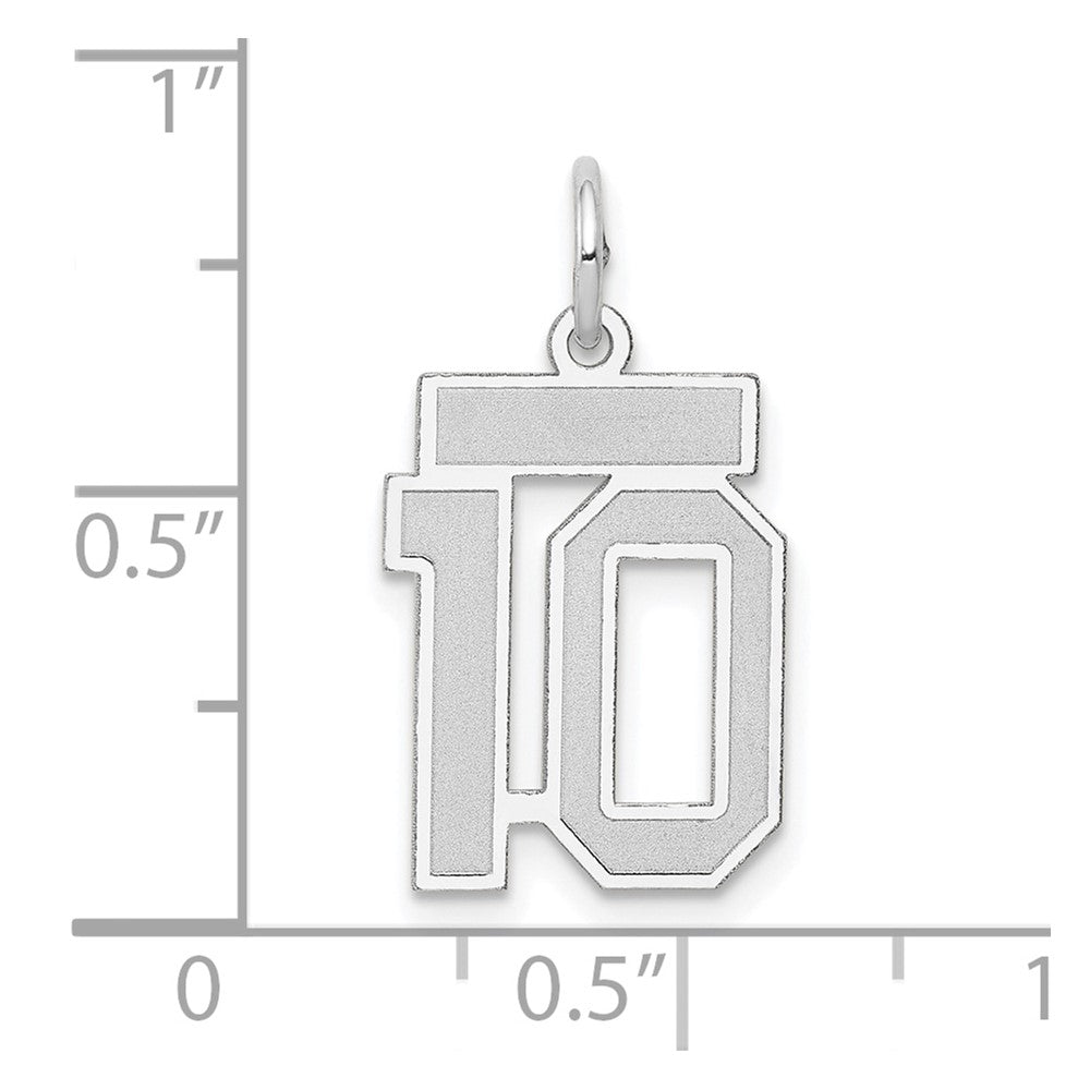 14kw Small Satin Number 10 Charm