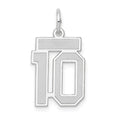 14kw Small Satin Number 10 Charm