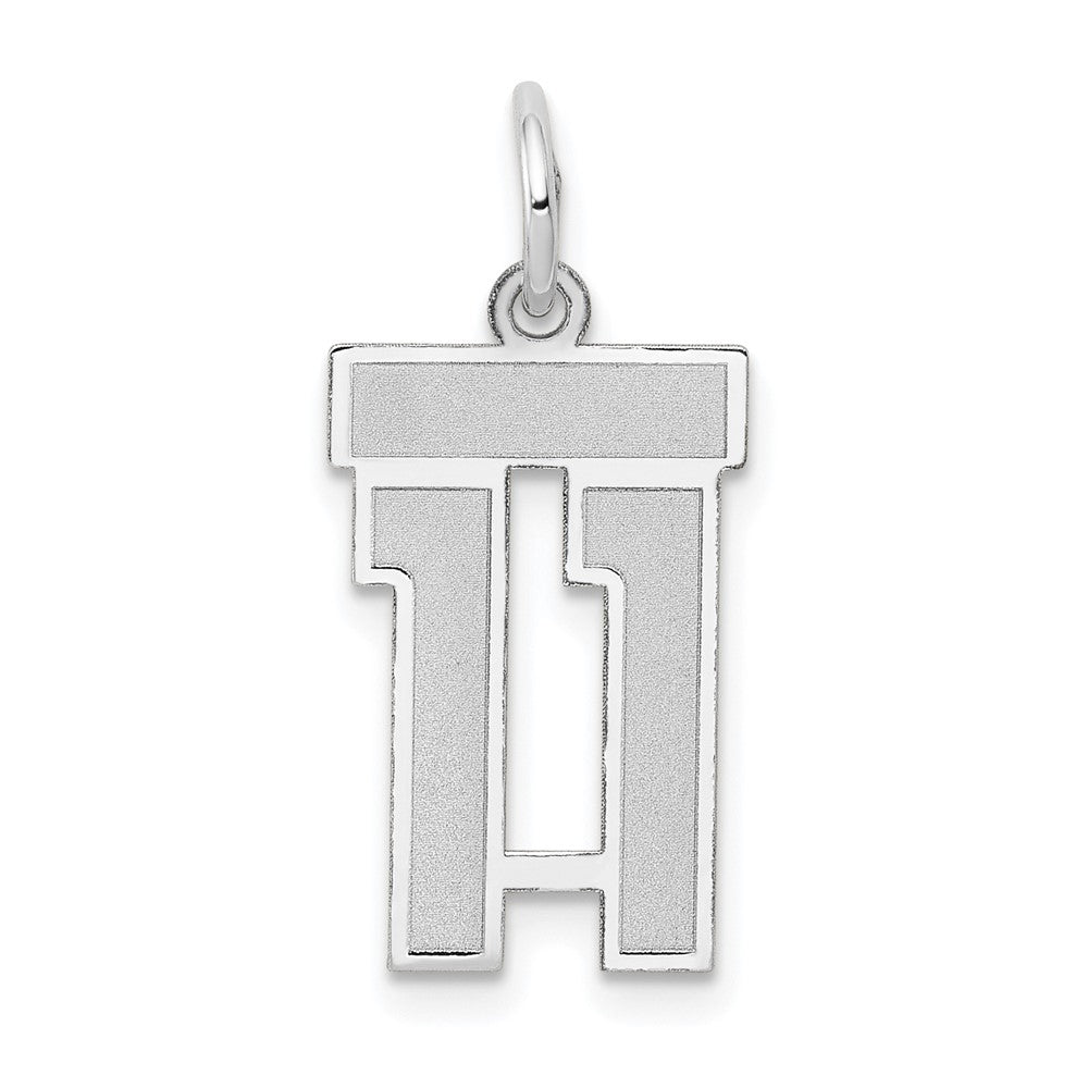 14kw Small Satin Number 11 Charm