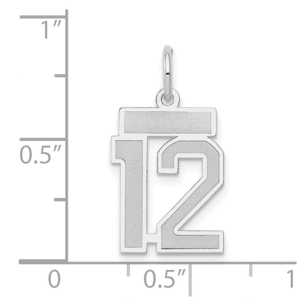 14kw Small Satin Number 12 Charm