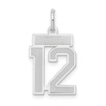 14kw Small Satin Number 12 Charm