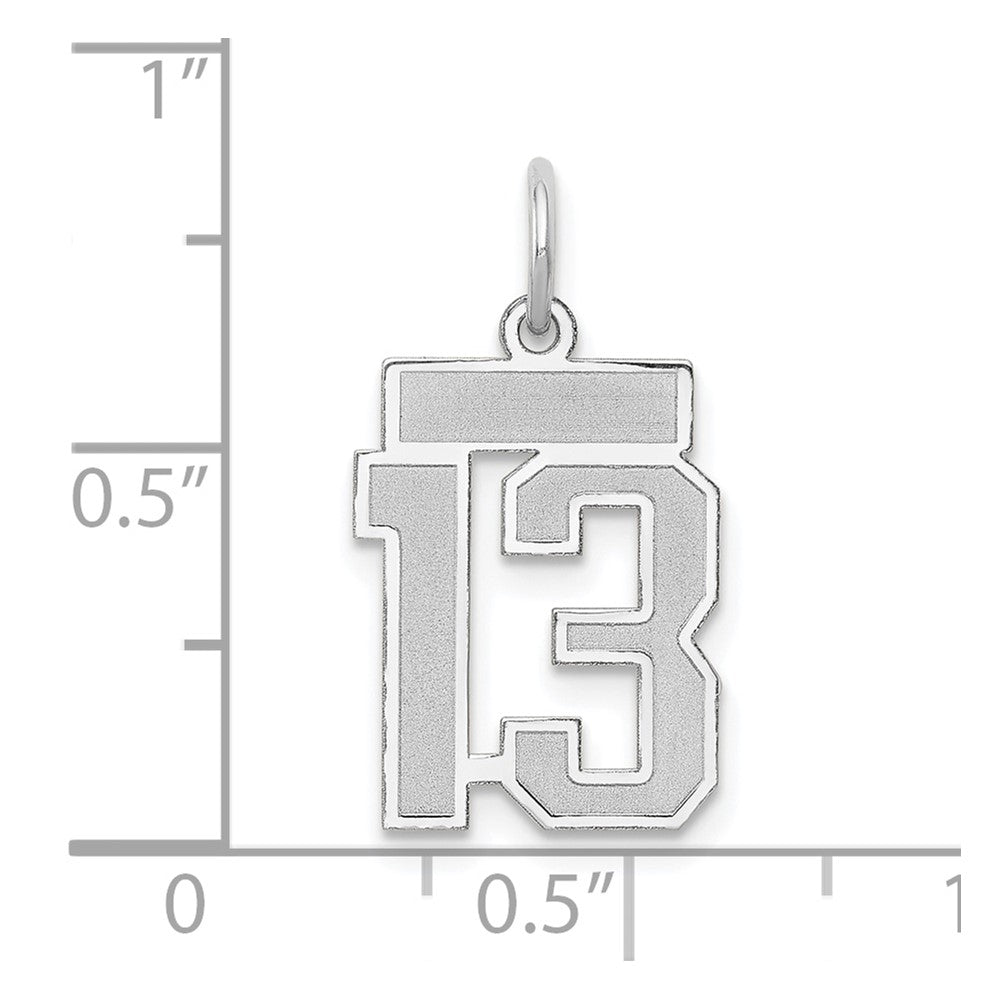 14kw Small Satin Number 13 Charm