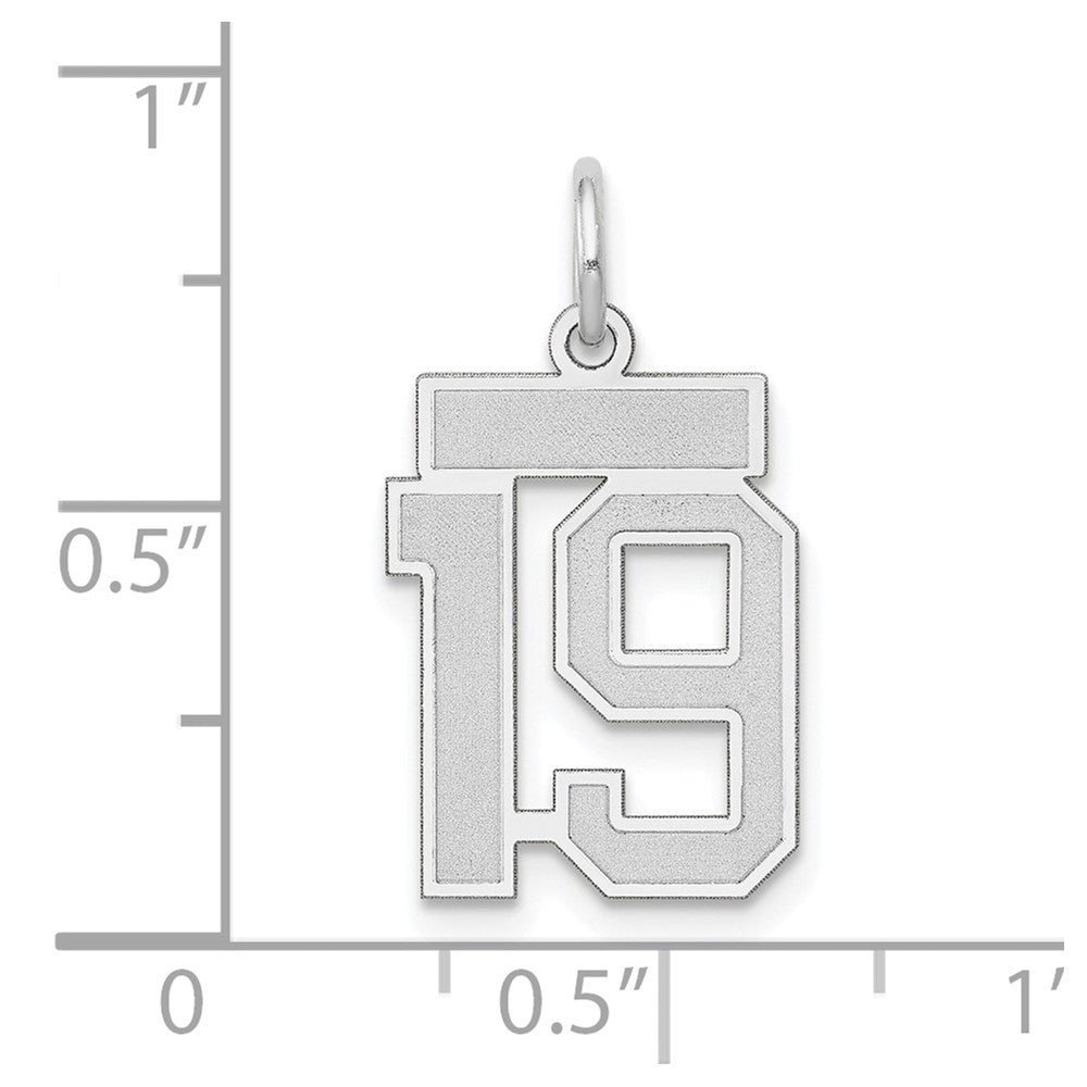 14kw Small Satin Number 19 Charm