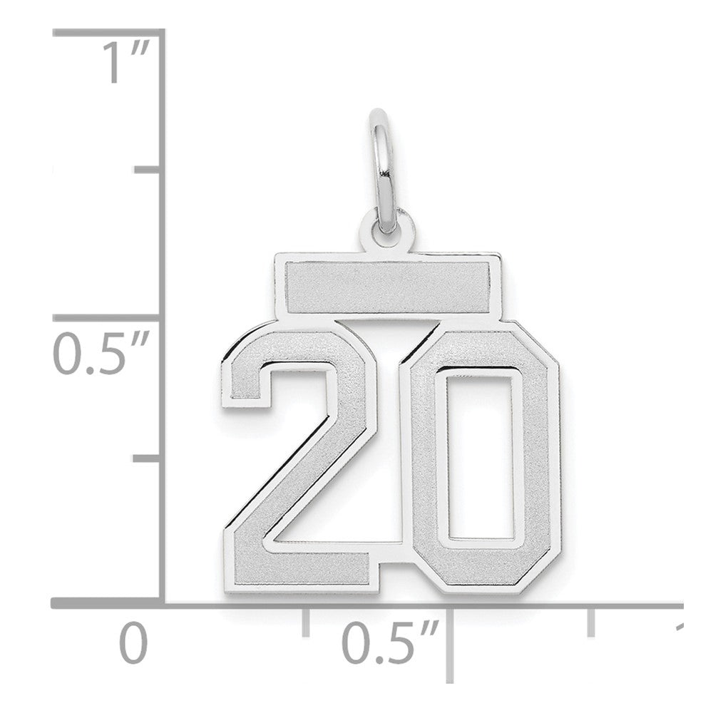 14kw Small Satin Number 20 Charm