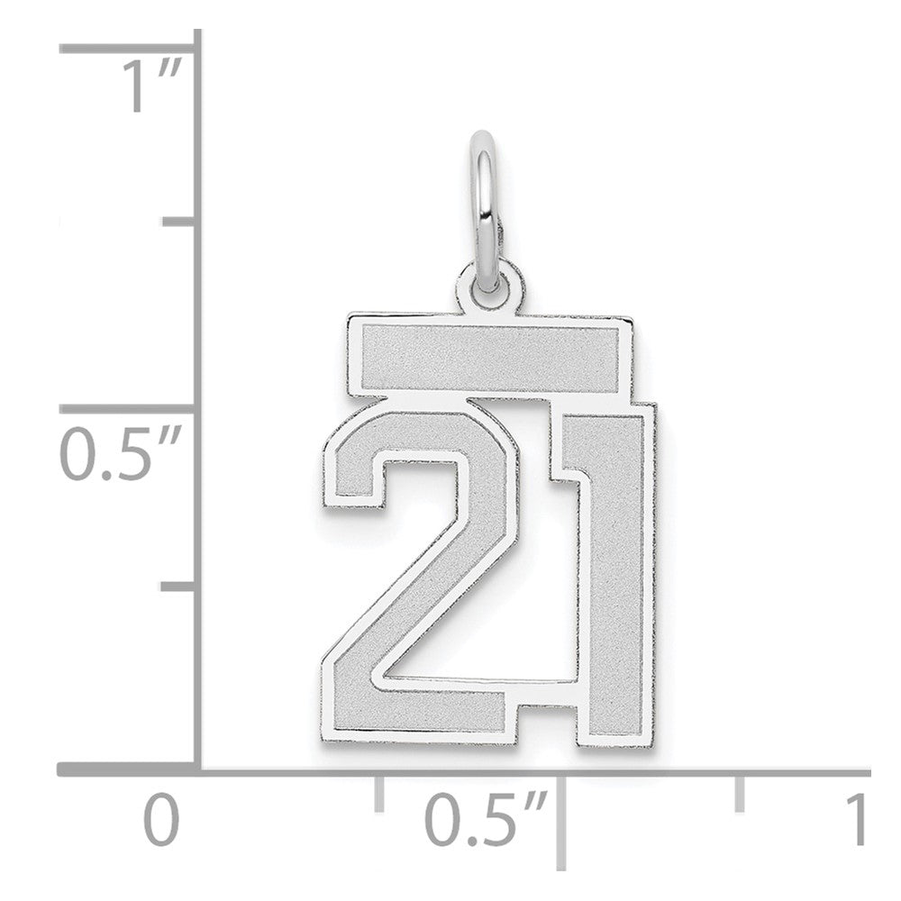 14kw Small Satin Number 21 Charm