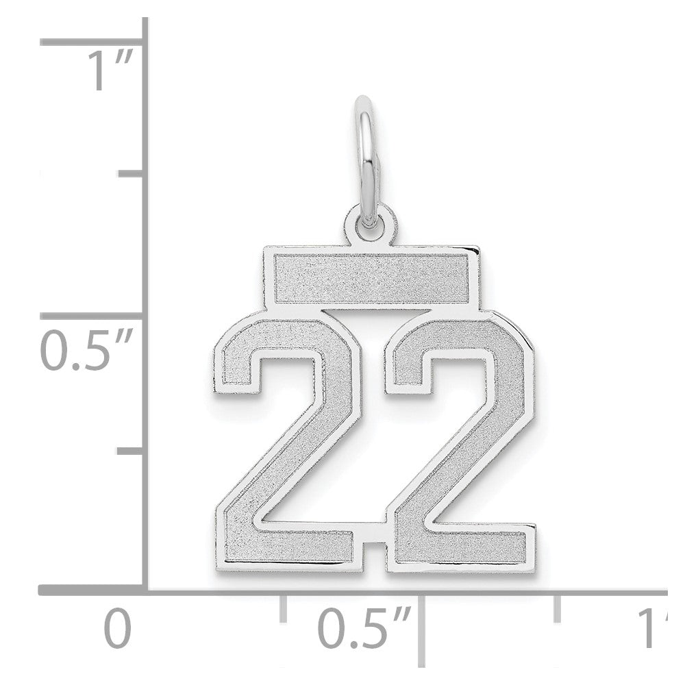 14kw Small Satin Number 22 Charm