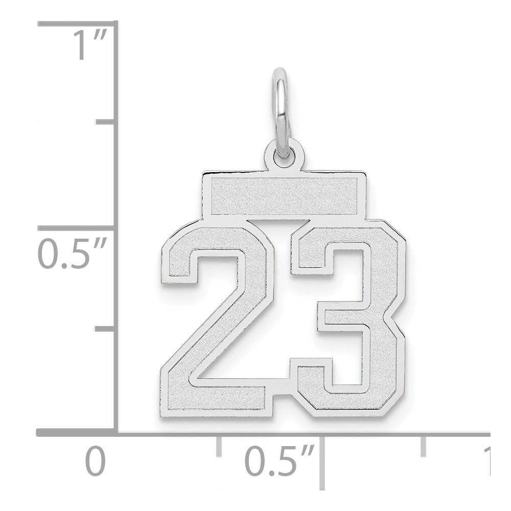 14kw Small Satin Number 23 Charm