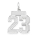 14kw Small Satin Number 23 Charm