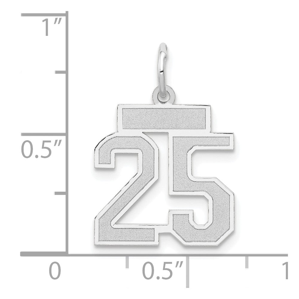 14kw Small Satin Number 25 Charm