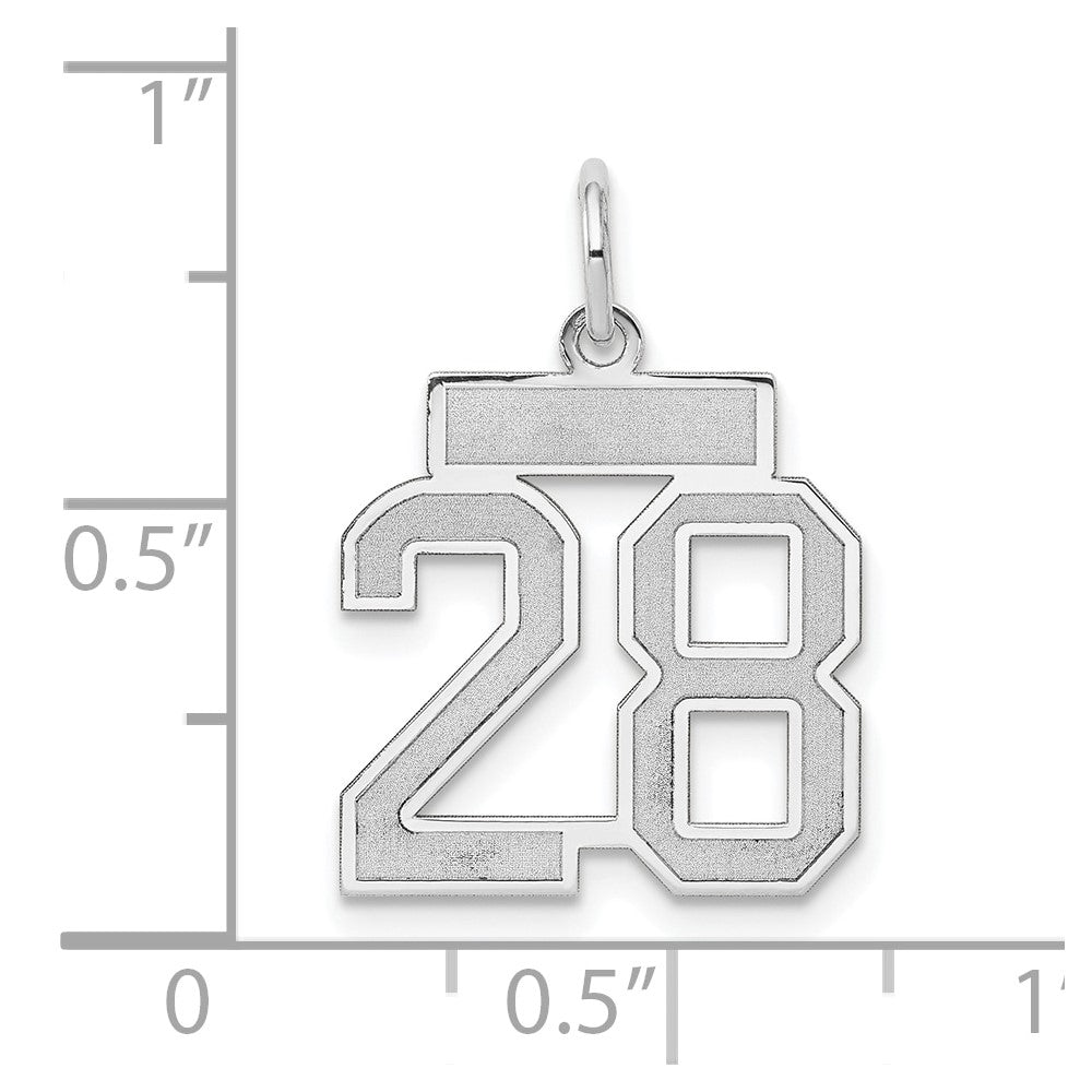 14kw Small Satin Number 28 Charm