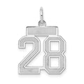 14kw Small Satin Number 28 Charm