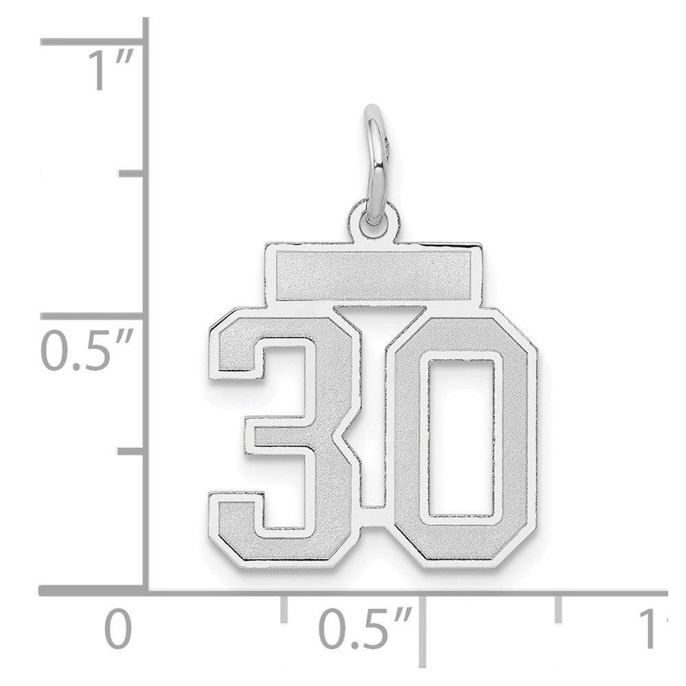 14kw Small Satin Number 30 Charm