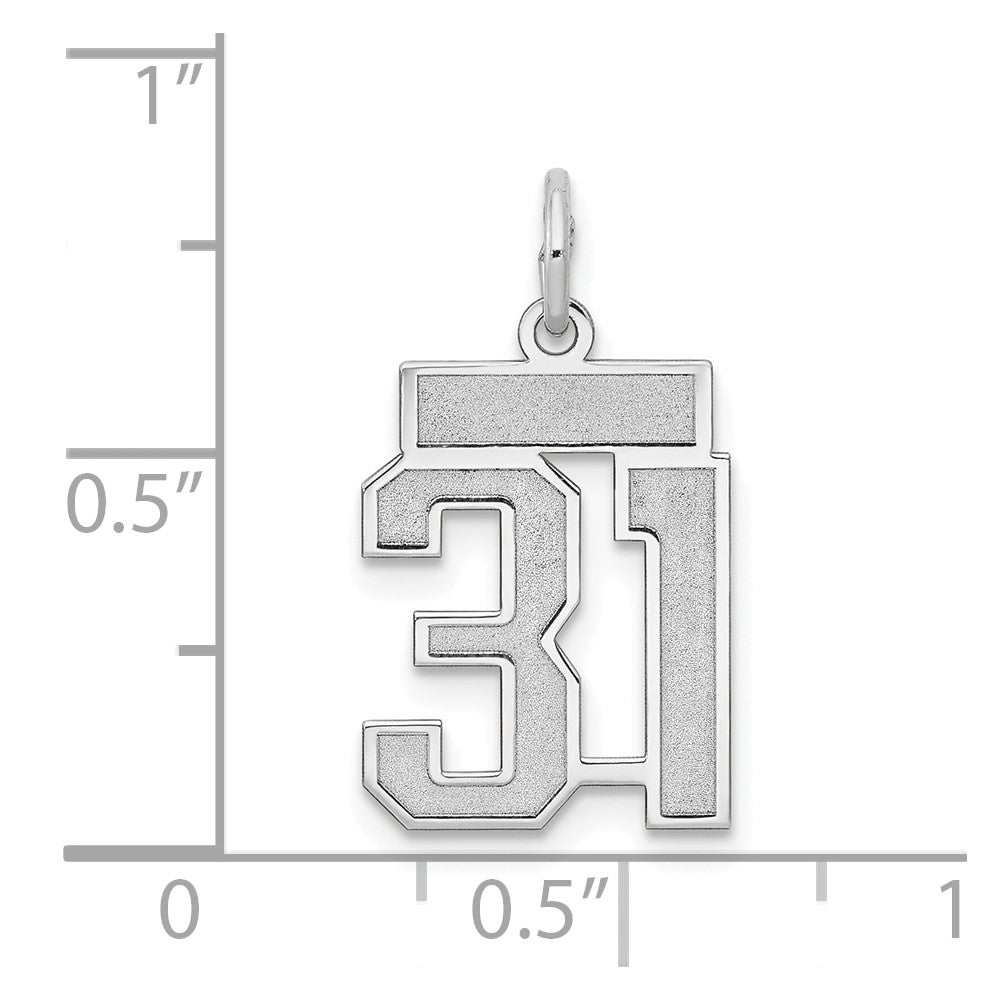 14kw Small Satin Number 31 Charm