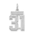 14kw Small Satin Number 31 Charm