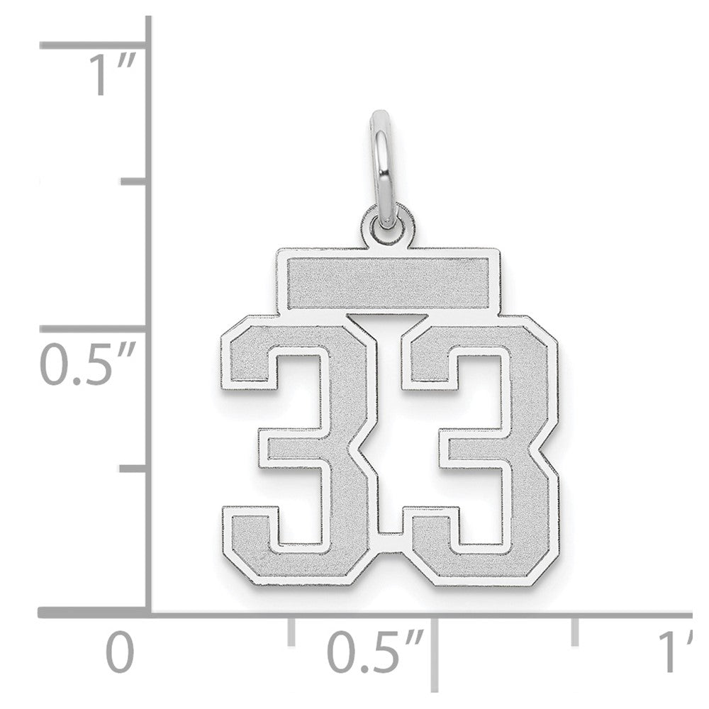 14kw Small Satin Number 33 Charm