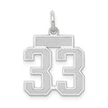 14kw Small Satin Number 33 Charm