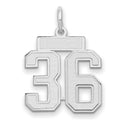14kw Small Satin Number 36 Charm