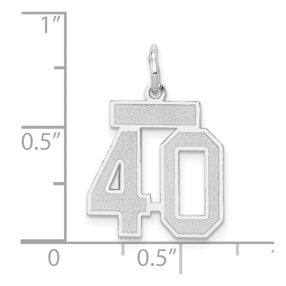 14kw Small Satin Number 40 Charm