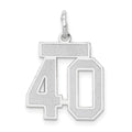 14kw Small Satin Number 40 Charm
