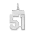 14kw Small Satin Number 51 Charm