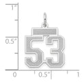 14kw Small Satin Number 53 Charm