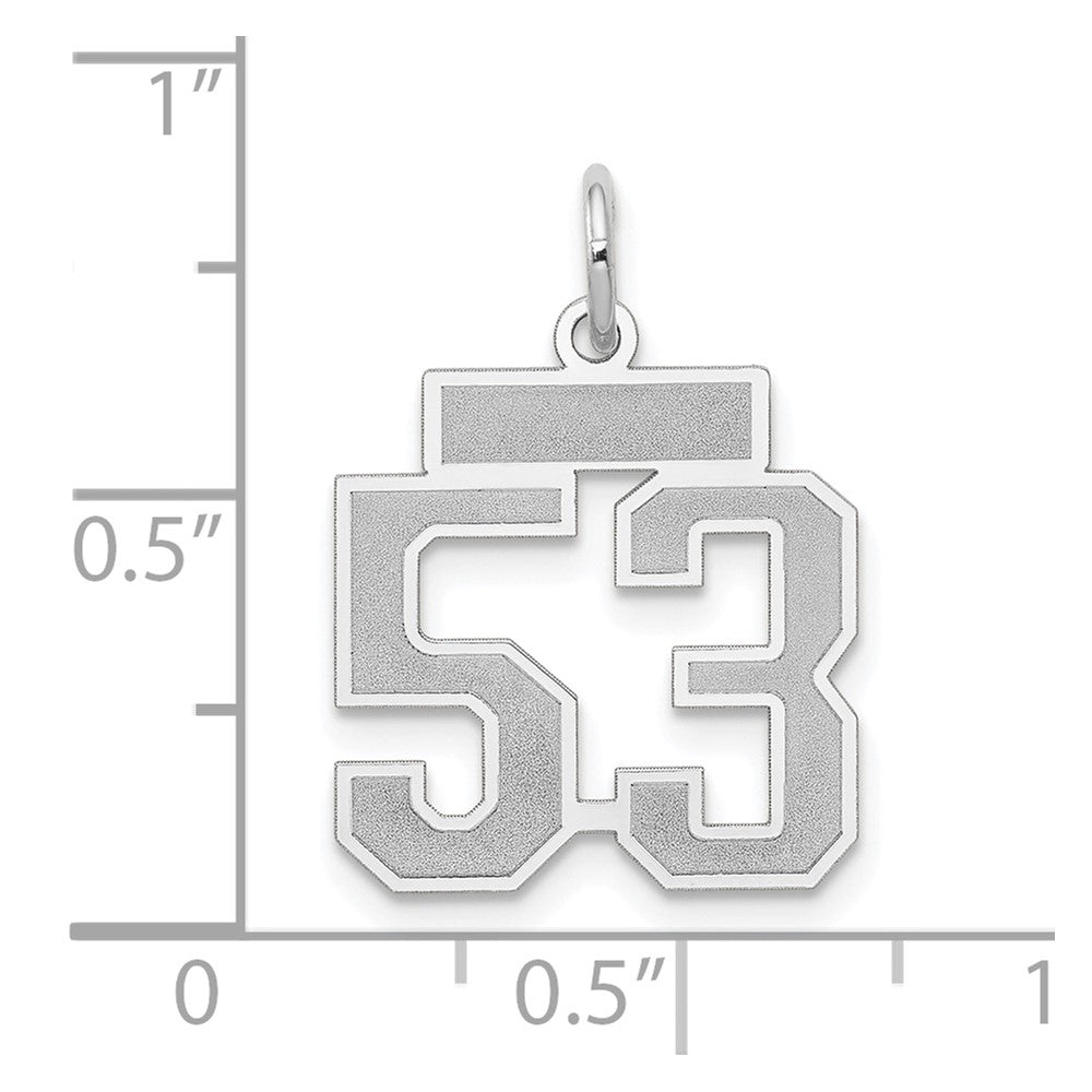 14kw Small Satin Number 53 Charm