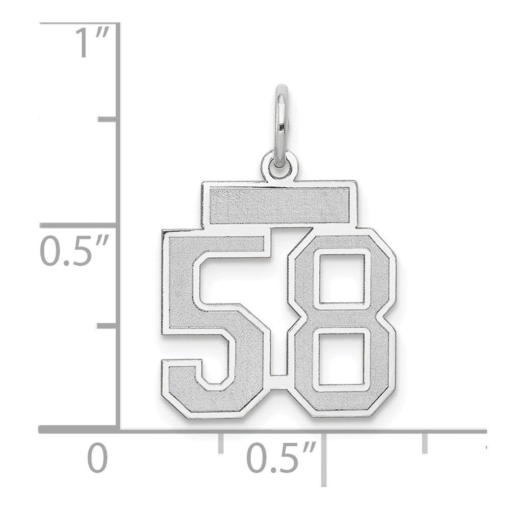 14kw Small Satin Number 58 Charm