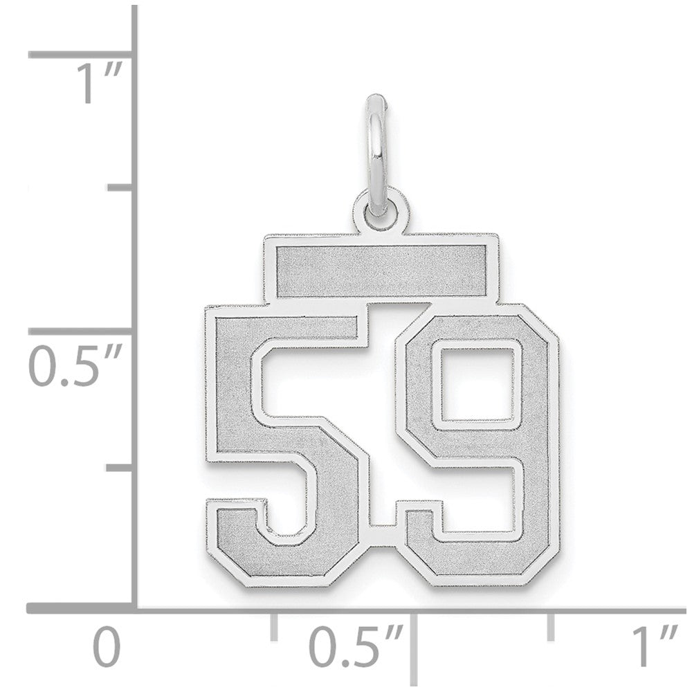 14kw Small Satin Number 59 Charm