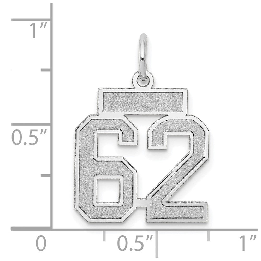 14kw Small Satin Number 62 Charm