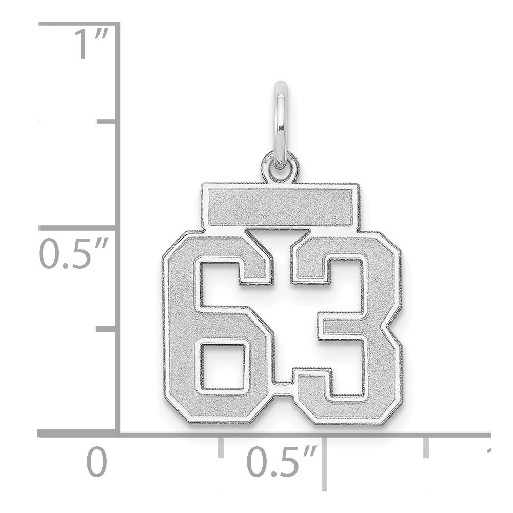 14kw Small Satin Number 63 Charm