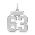14kw Small Satin Number 63 Charm