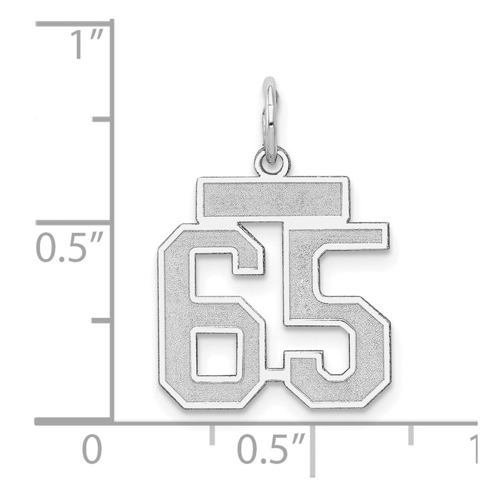 14kw Small Satin Number 65 Charm