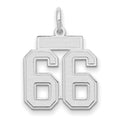 14kw Small Satin Number 66 Charm