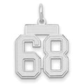 14kw Small Satin Number 68 Charm