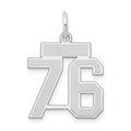 14kw Small Satin Number 76 Charm