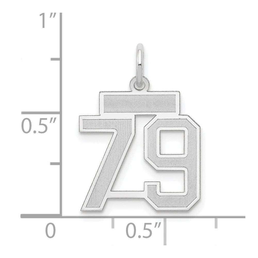 14kw Small Satin Number 79 Charm