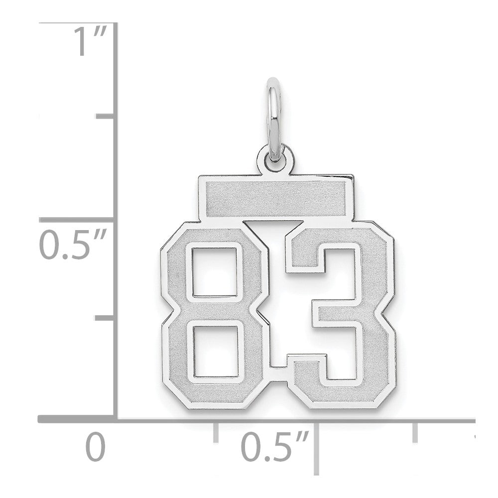14kw Small Satin Number 83 Charm