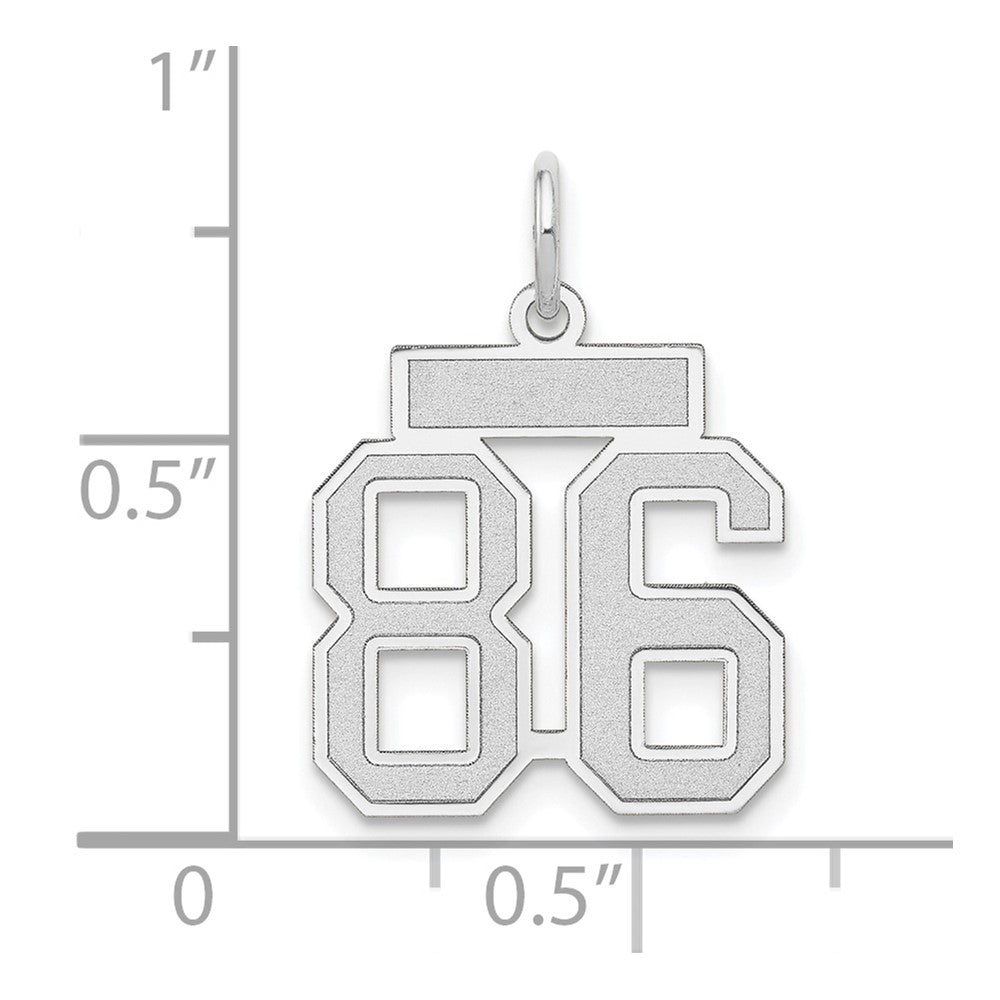 14kw Small Satin Number 86 Charm